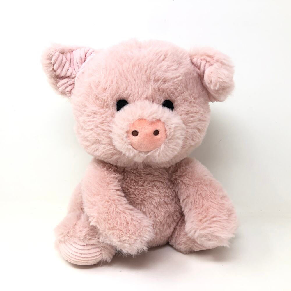 Spark Create Imagine Pig Plush Rattle Crinkle Corduroy Ears 9" Seated Lovey